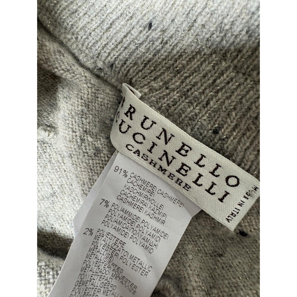 Brunello Cucinelli Jogger Pants Womens XS Gray Cashmere Knit Glitter Italy - Picture 6 of 9